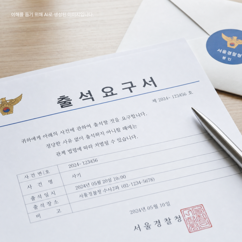 경찰서 출석 요구서 받았을 때 가장 먼저 해야 할 행동